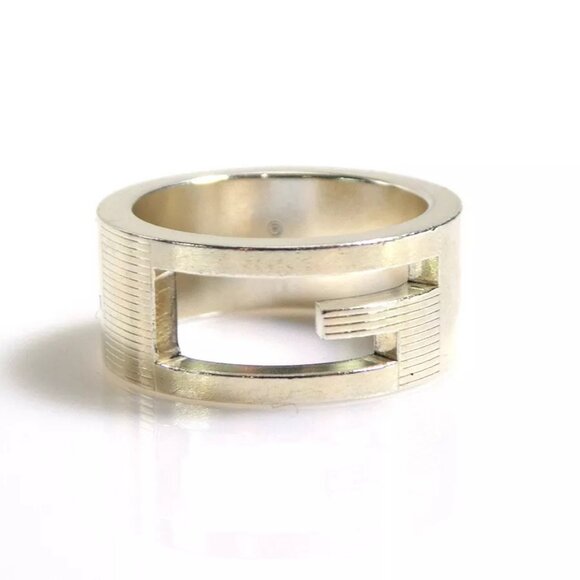 Auth GUCCI G Logo Ring Silver 925 - Picture 1 of 9
